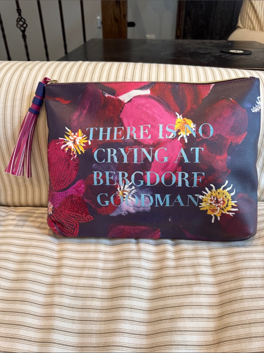 Ashley langshore x bergdorf Goodman floral cosmetic makeup pouch